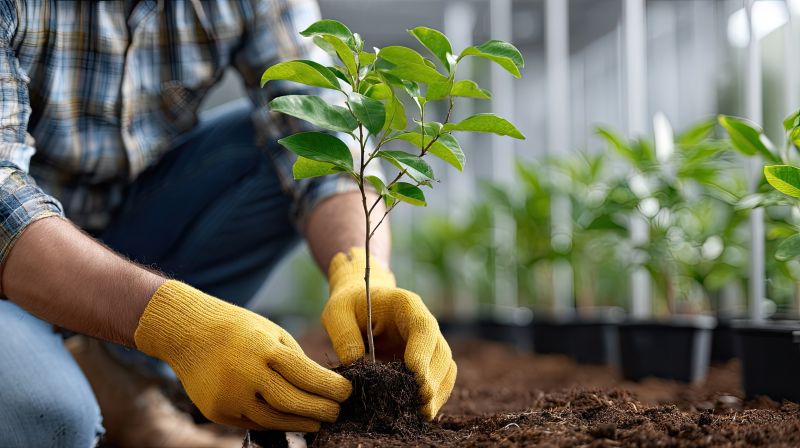 Tree Being Transplanted in Spring